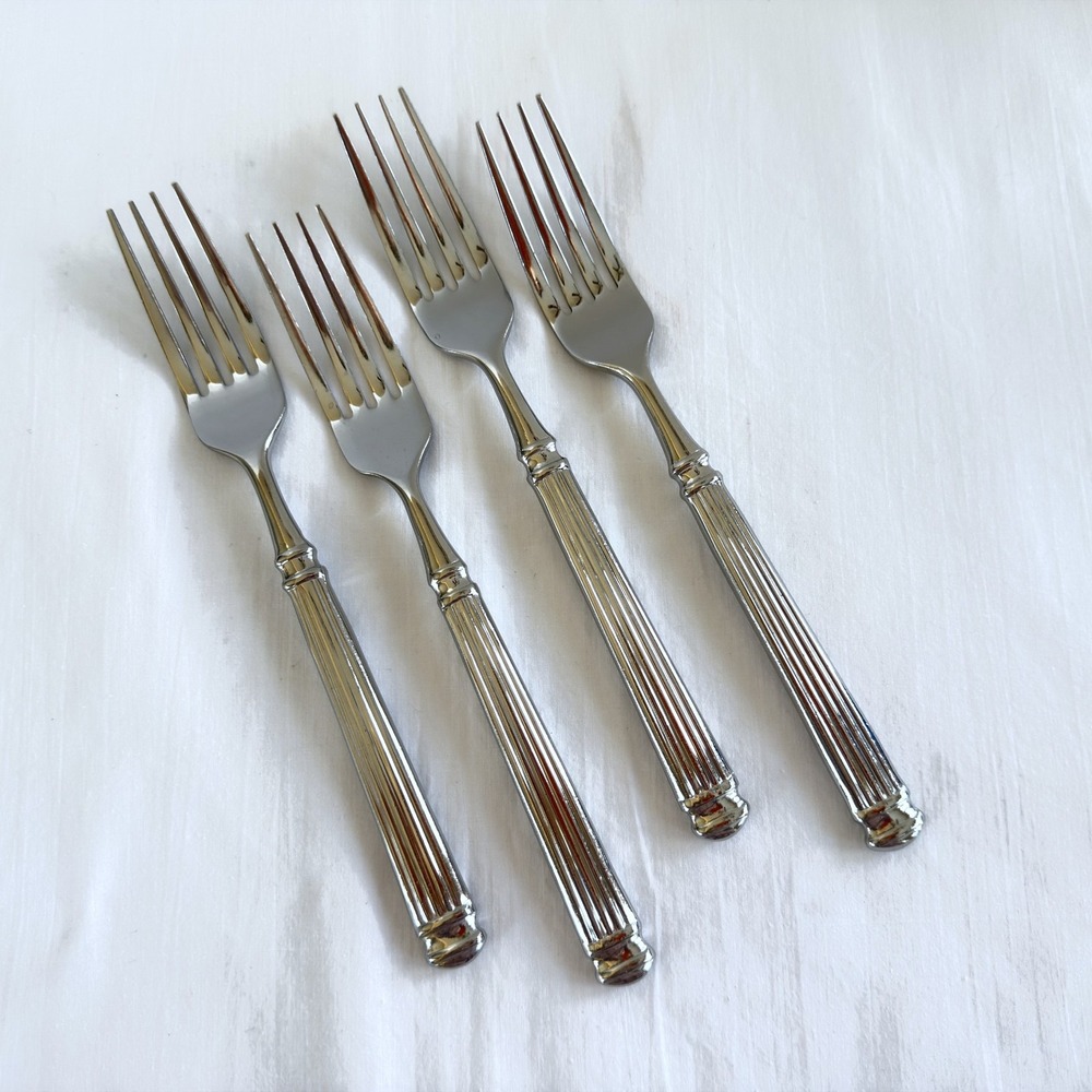 4X Cambridge CONTINENTAL 18/10 Stainless 8 1/8 Inch Dinner Forks Glossy